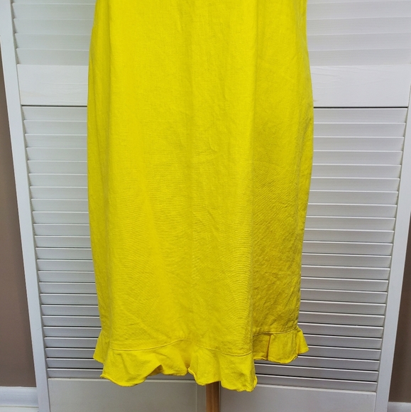 Mary McFadden Collection sleeveless yellow dress 12 - Picture 5 of 8
